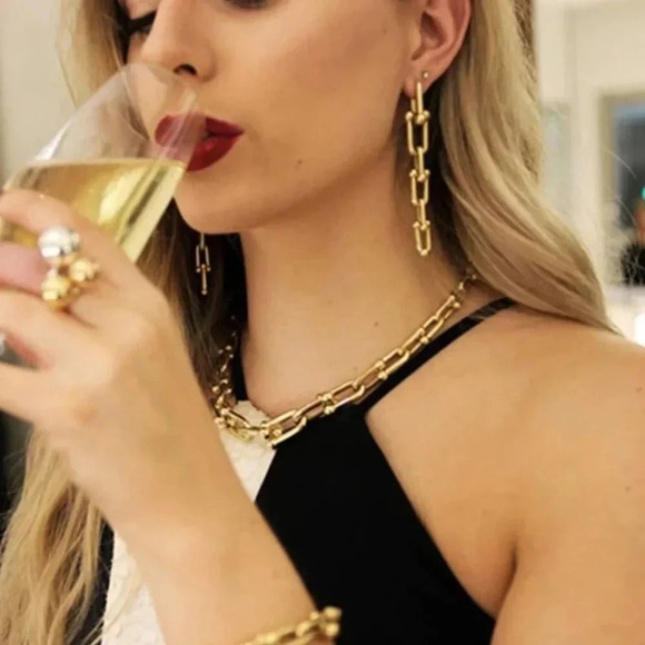 Minimalist 925 Sterling Silver Chain Drop Earrings - Picture 6 of 6